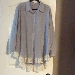 Umgee button down tunic shirt
